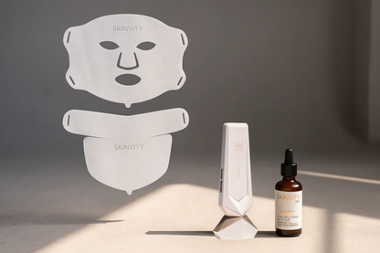 SE MUESTRA MASCARA FACIAL LED, TRIPOLLAR AURA Y SERUM