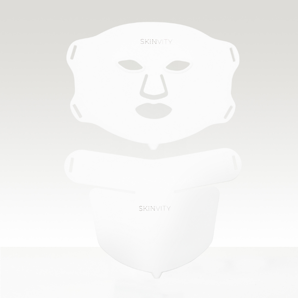 SKINVITY SILICONE LED MAS SE MUESTRA LA MASCARA, CUELLO Y PECHO DE FRENTE APAGADA